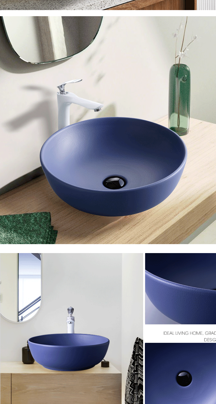 Nordic stage basin ceramic lavabo single household simple circular basin pool art basin bathroom sinks