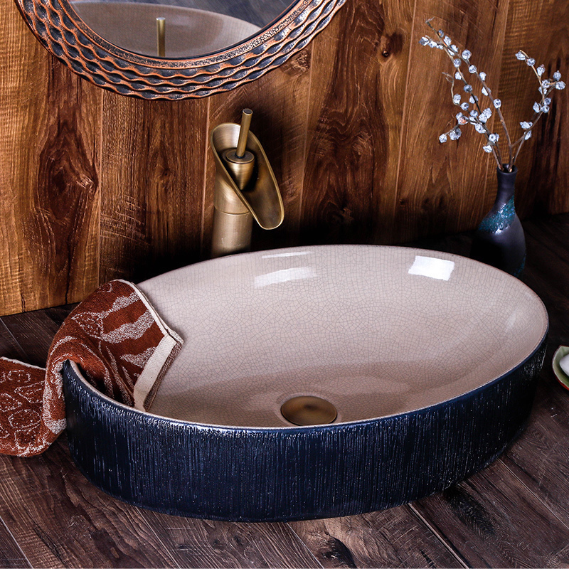 Jingdezhen ceramic lavabo stage basin oval new Chinese style restoring ancient ways of creative art hotel toilet basin