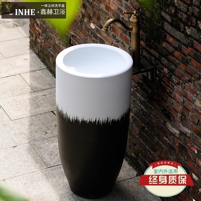 The sink pillar basin ceramic one pillar type toilet lavatory balcony sink basin that wash a face wash basin