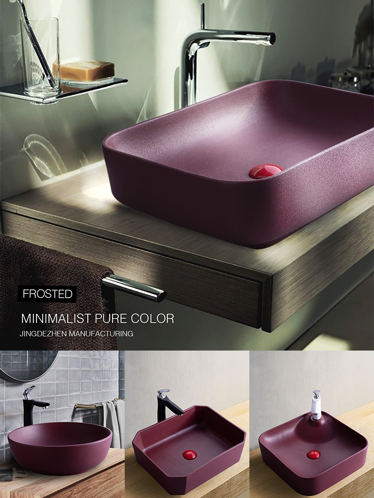 Crimson powder room on-counter washbasin small size washbasin ceramic artist with simple creative washbasin