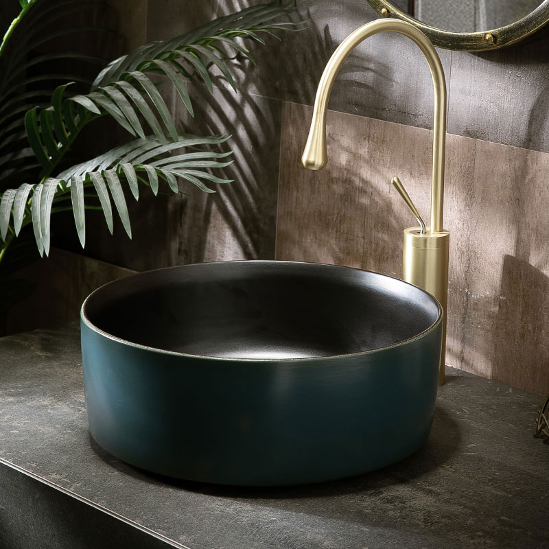 Balcony Retro Terrace Wash Basin Single Sink Outdoor Patio Terrace Basin Home Washbasin Terrace Basin Small Size Pool