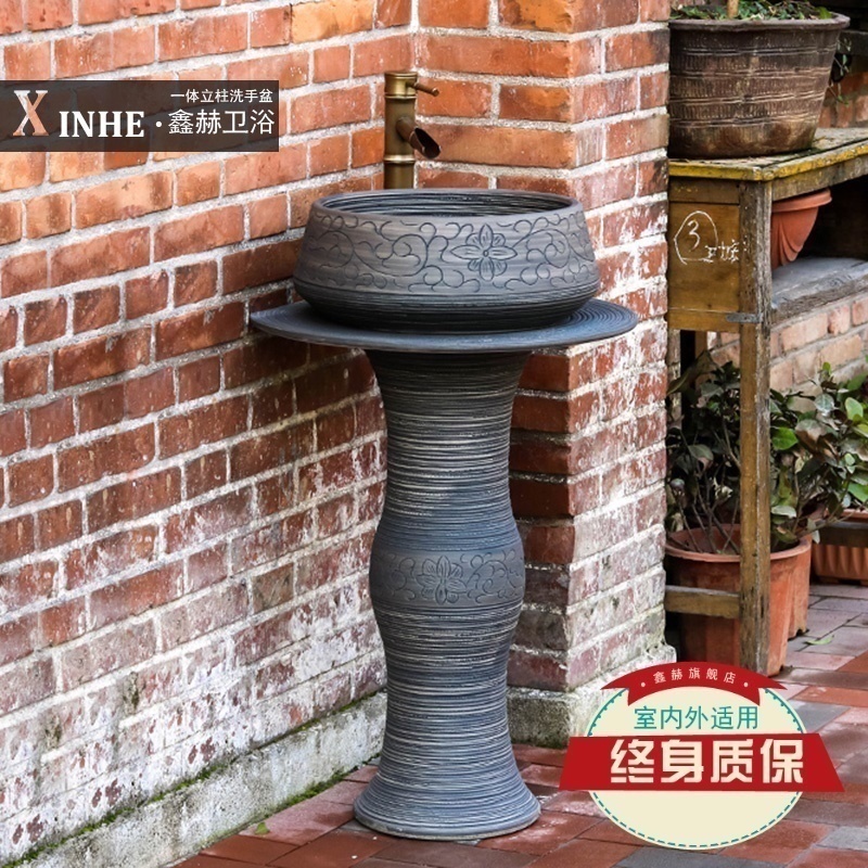 Balcony toilet lavabo ceramic its art basin of pillar type column toilet ground commode basin
