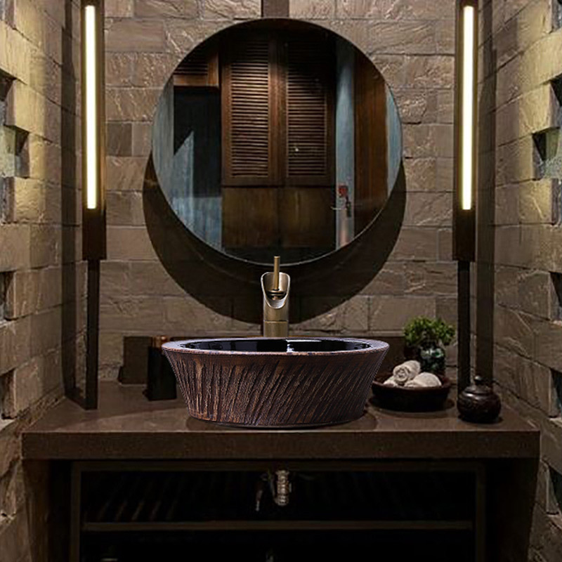 Sink basin bathroom industry face the stage basin Sink wind round for wash gargle ceramic I and contracted