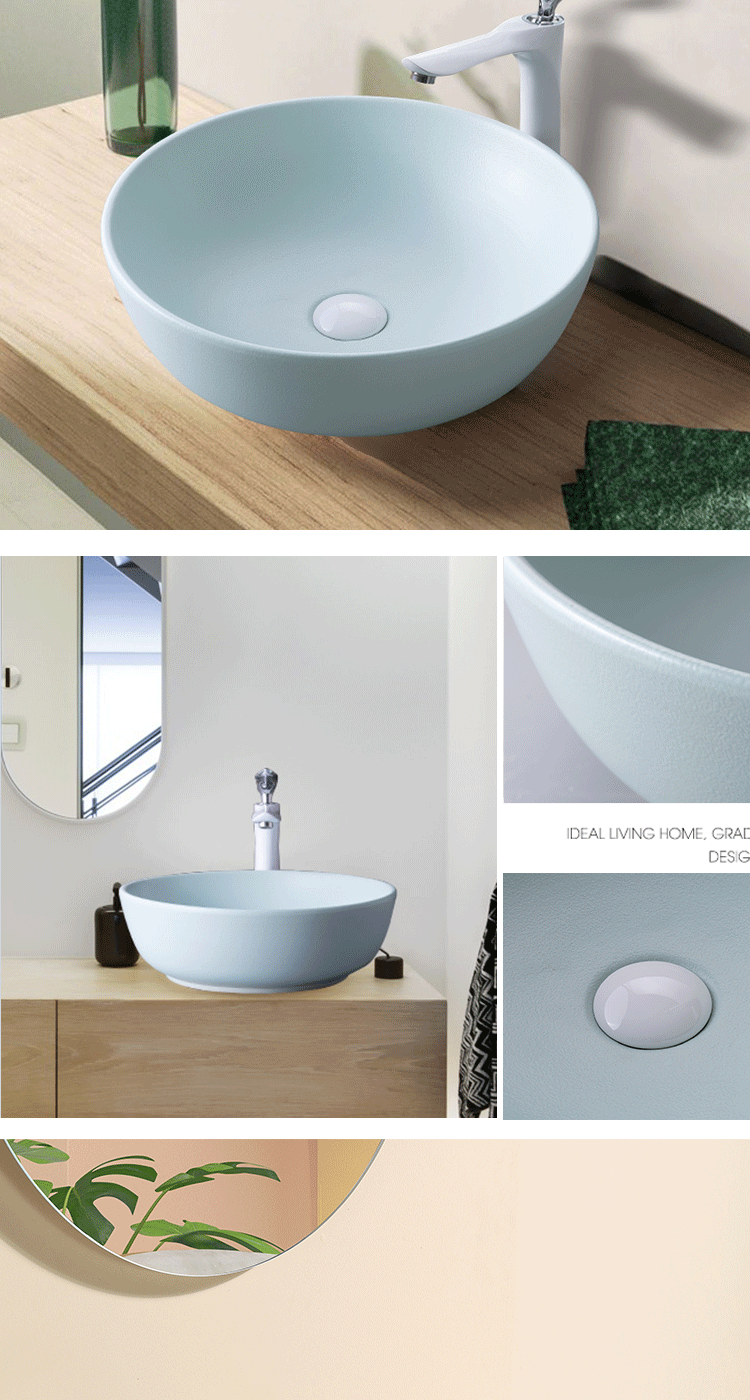 Nordic stage basin ceramic lavabo single household simple circular basin pool art basin bathroom sinks