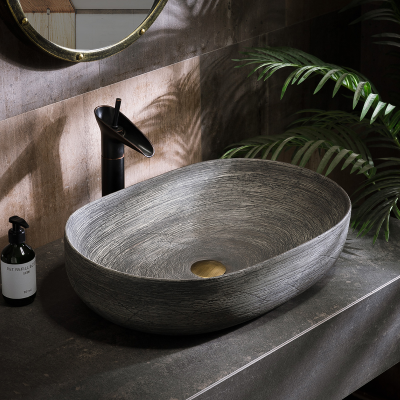 Ceramic wash table upper basin wash basin home retro balcony hotel bathroom art wash face Basin small size