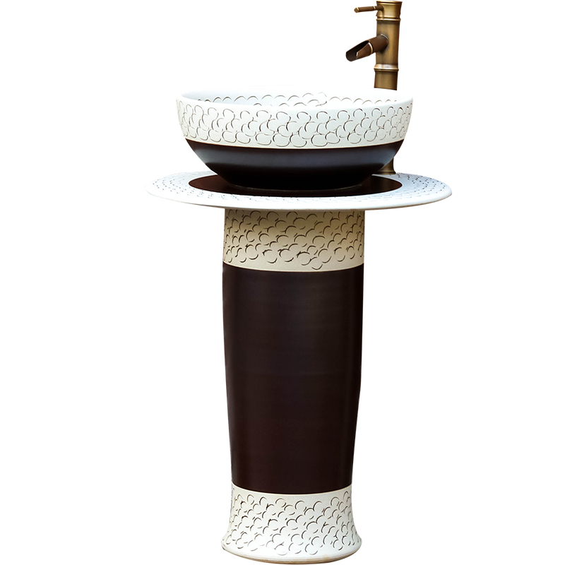 Pillar lavabo simple small family column basin ceramic art basin bathroom toilet commode balcony pool