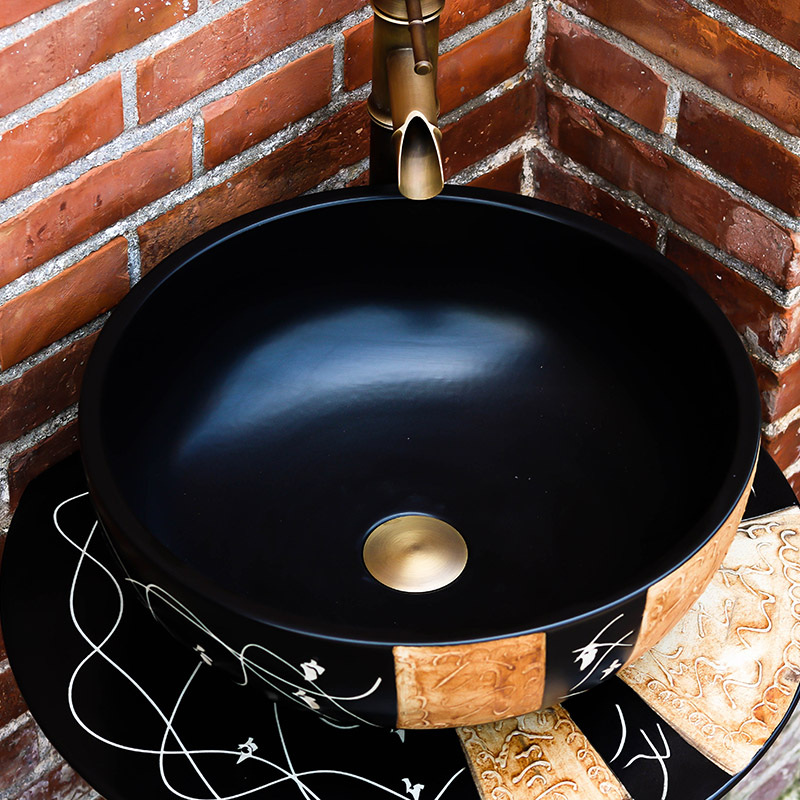 Ceramic column type lavatory toilet bathroom is suing balcony ground integrated basin sink basin of vertical column