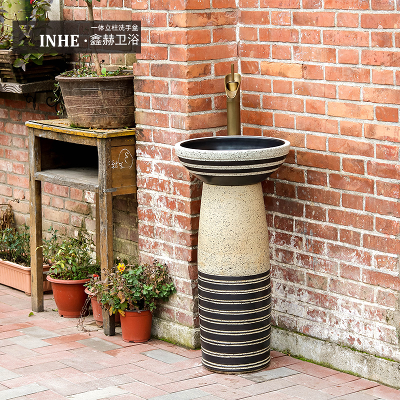 Ceramic pillar lavabo landing stage basin integrated basin commode ChiZhu balcony column antique art restoring ancient ways