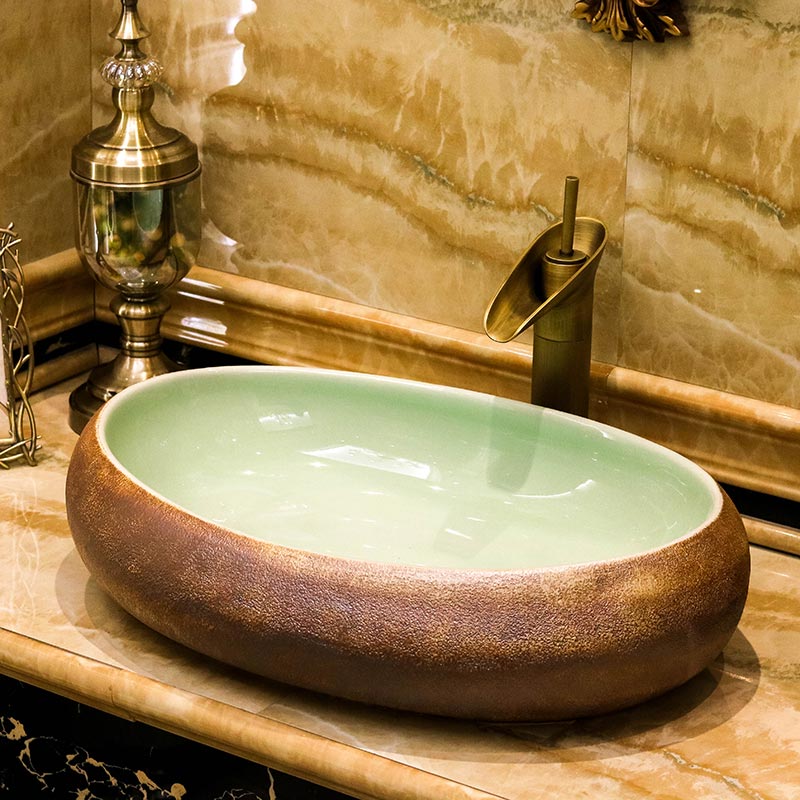 The stage basin of jingdezhen ceramic lavabo oval art hotel toilet lavatory Chinese style restoring ancient ways is individuality