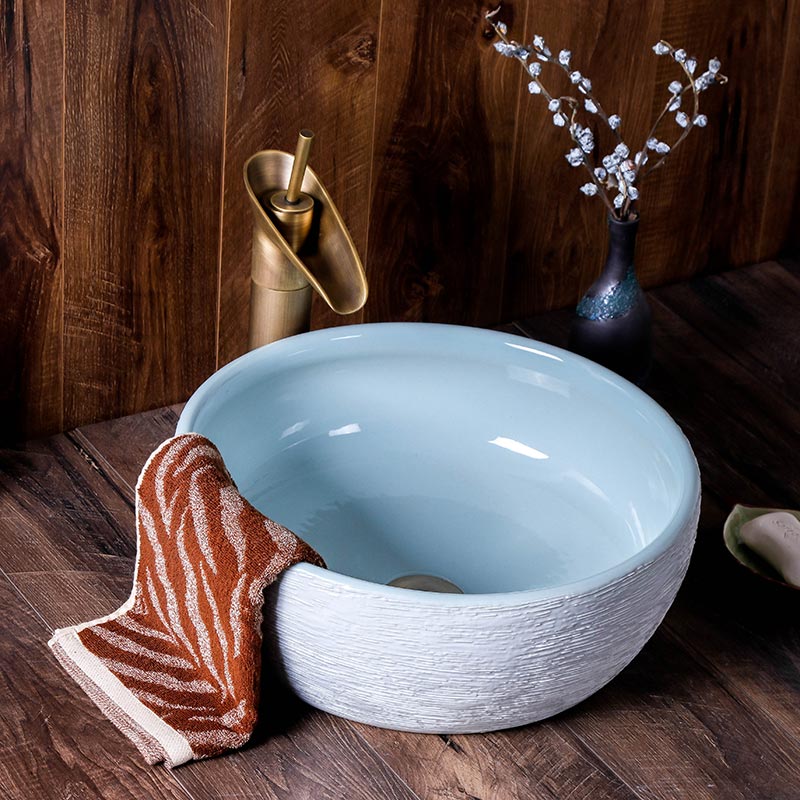 Jingdezhen ceramic plate stage basin to wash your hands round Chinese contracted creative art hotel toilet wash basin