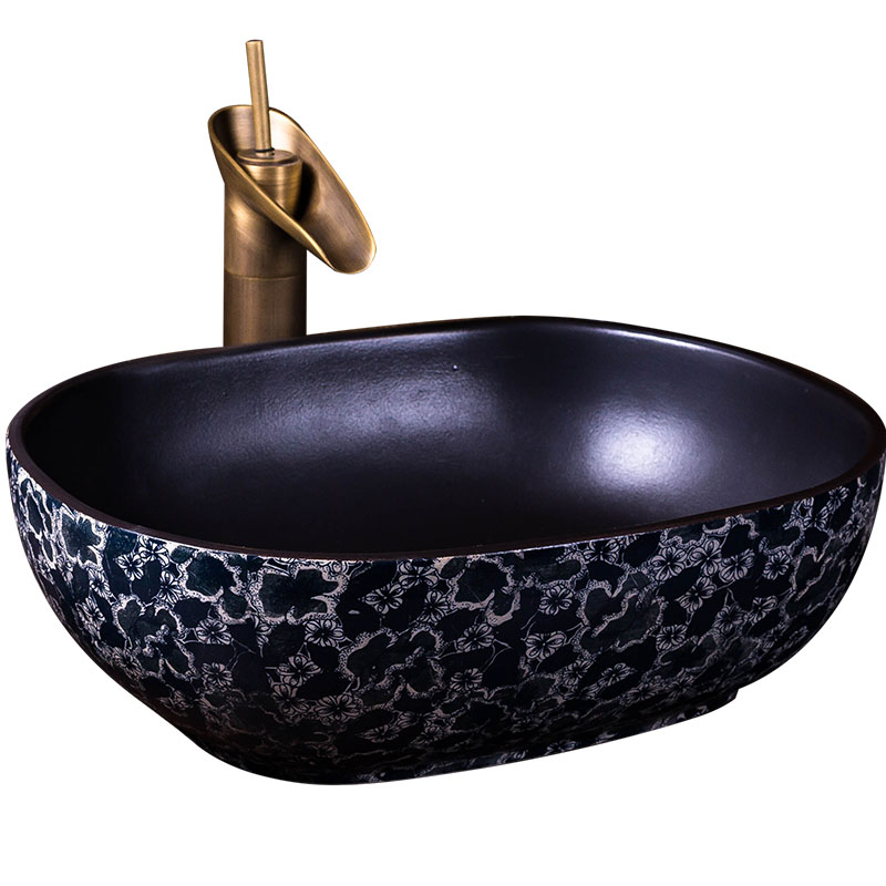 On the sink oval Chinese blue and white ceramics archaize bath home bathroom toilet art the basin that wash a face