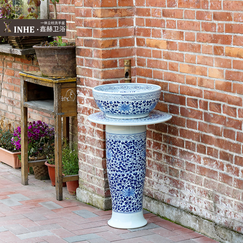 Jingdezhen ceramic pillar lavabo hand - made porcelain artists move be born small family for wash column basin