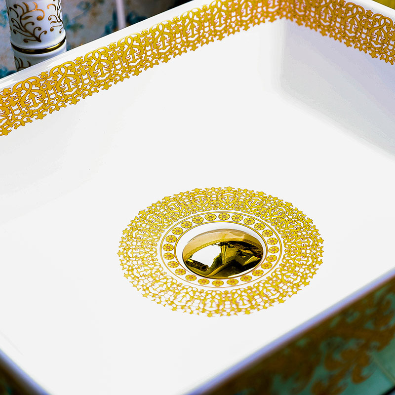 Quadrate pottery and porcelain basin stage basin home European art creative wei yu the pool that wash a face in the bathroom toilet basin that wash a face