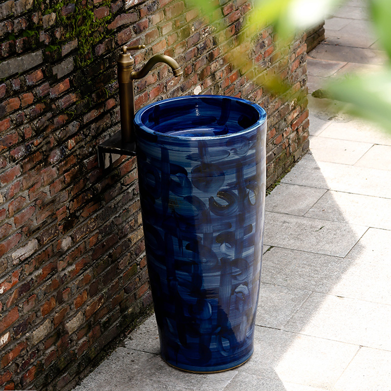 The sink pillar basin ceramic one pillar type toilet lavatory balcony sink basin that wash a face wash basin