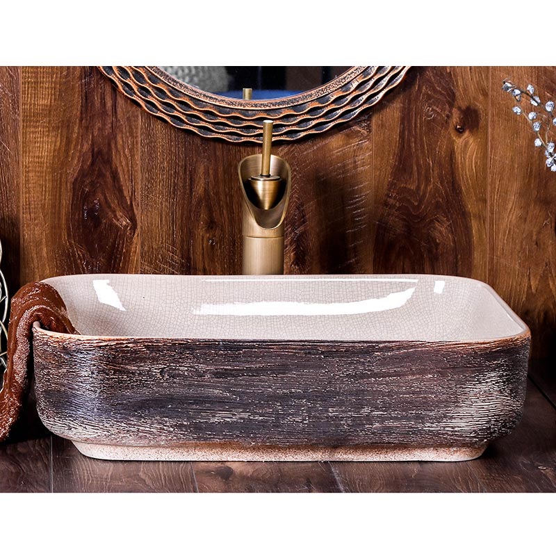 The stage basin of jingdezhen ceramic dish square Chinese style restoring ancient ways is creative art hotel toilet washs a face to wash your hands wash basin