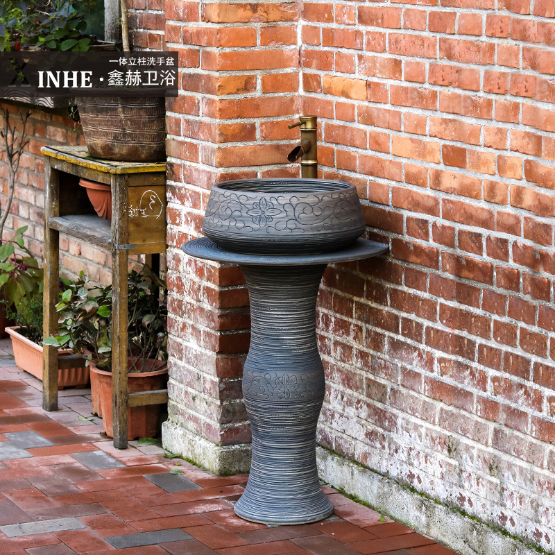 Balcony toilet lavabo ceramic its art basin of pillar type column toilet ground commode basin