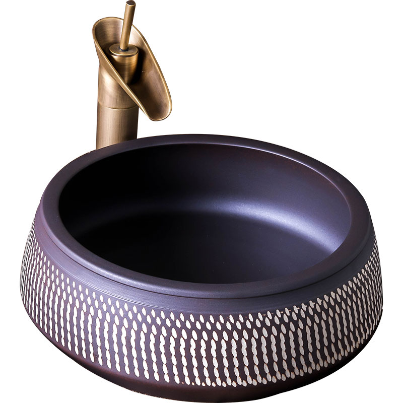 Ceramic lavatory sink cornucopia of circular Chinese contracted household art hotel toilet stage basin