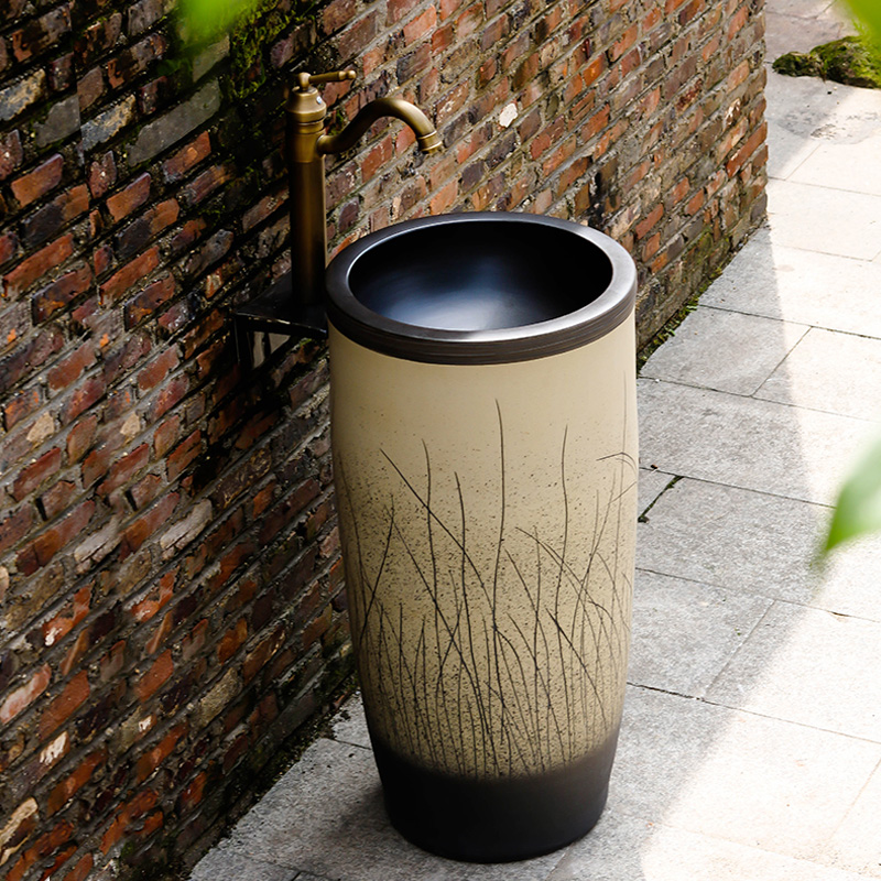 The sink pillar basin ceramic one pillar type toilet lavatory balcony sink basin that wash a face wash basin