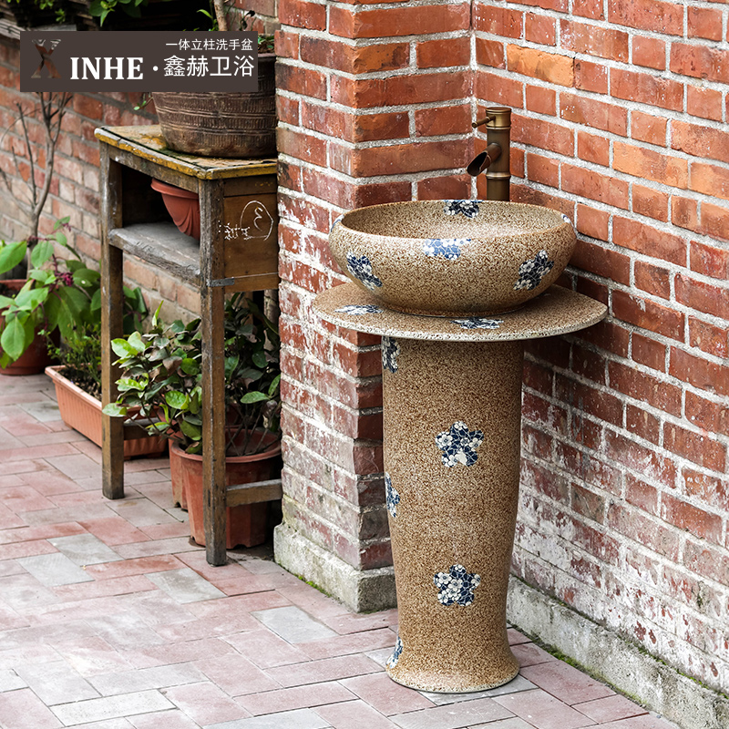 Lavabo jingdezhen ceramic column is suing toilet floor integrated art basin vertical column commode