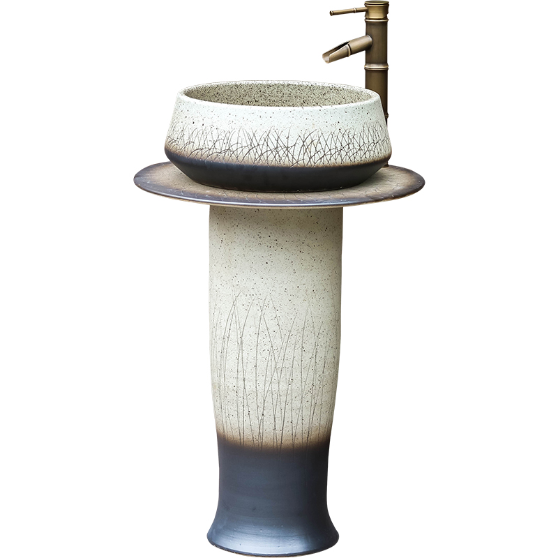 Ceramic pillar lavabo household bathroom floor balcony toilet indoor art pillar basin washing a face