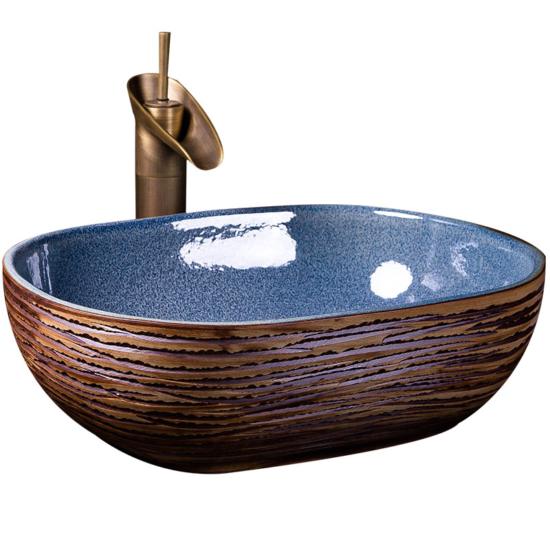 Oval face basin of Chinese style on the ceramic basin sink basin bathroom toilet bath home outfit art move
