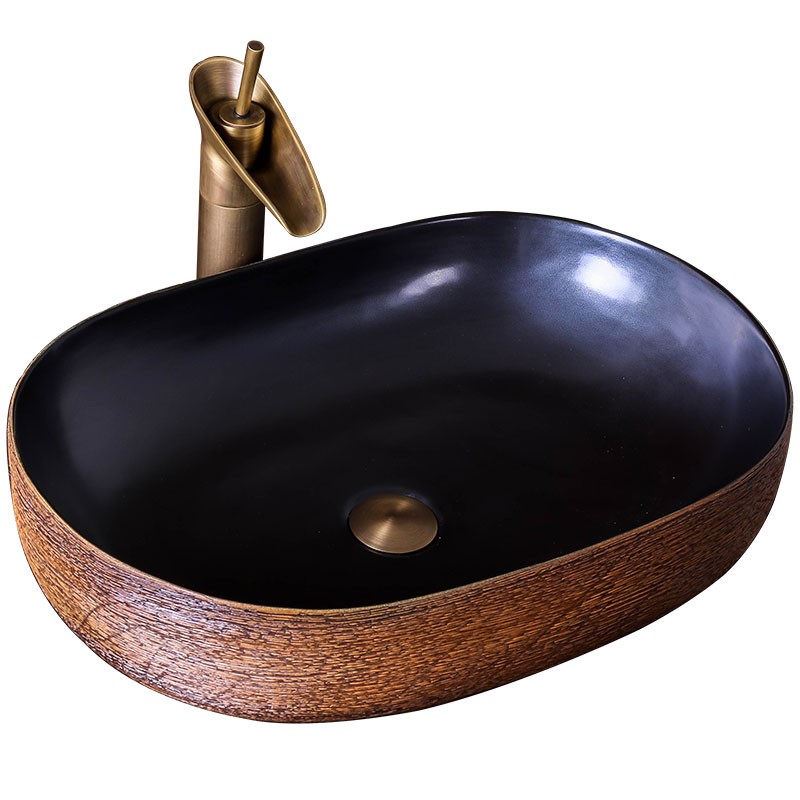 The stage basin of jingdezhen ceramic lavabo oval home European art creative hotel toilet lavatory