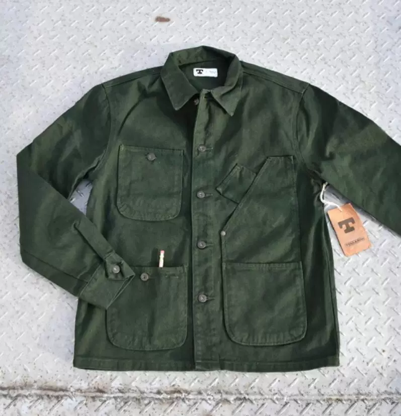 Американская аутентичная джинсовая куртка Tellason танины Coverall 16.5oz оригинальная говяжья красная уши
