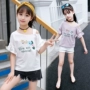 Áo thun bé gái mùa hè quần áo trẻ em trong tay bé trai ngắn tay 8 bông nửa tay 9 bé gái 7 áo 10 áo 12 tuổi phiên bản Hàn Quốc áo phông bé gái dễ thương
