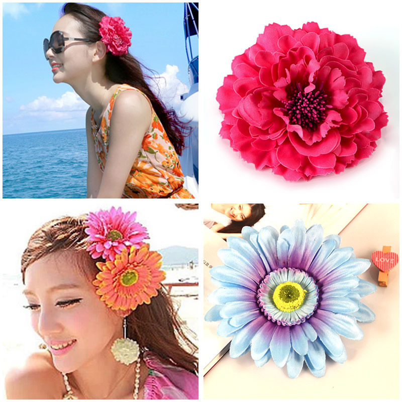 Beach accessories bikini head flower ornament big flower seaside vacation vacation photography corsage Korean version of bohemian headdress