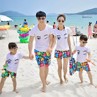 Cha mẹ và con mặc mùa hè 2018 mới ngụy trang quần beachwear du lịch kỳ nghỉ gia đình nhà mùa hè gia đình ba gia đình 	quần áo đi biển hà nội	