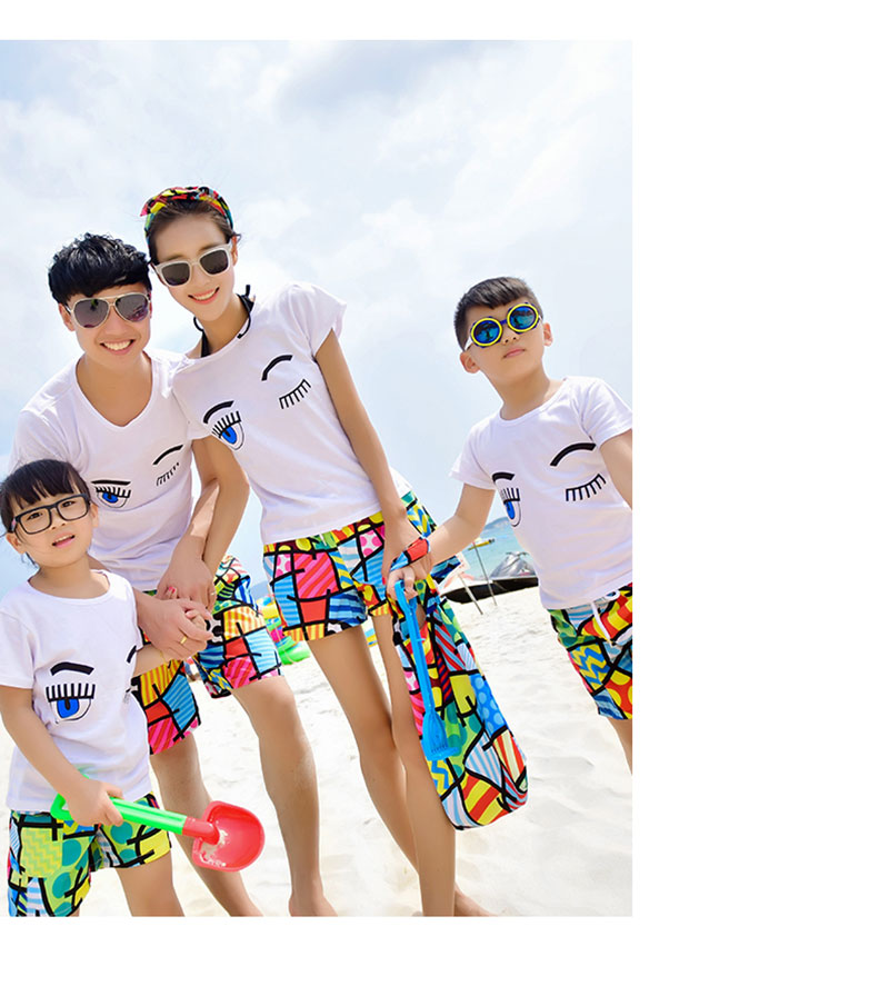 Cha mẹ và con mặc mùa hè 2018 mới ngụy trang quần beachwear du lịch kỳ nghỉ gia đình nhà mùa hè gia đình ba gia đình quần đôi đi biển