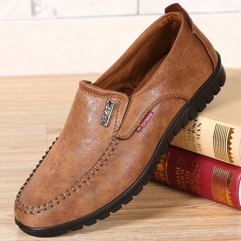 Old Beijing cloth shoes men's casual shoes middle-aged and elderly soft bottom breathable deodorant authentic dad one pedal spring and autumn men's shoes