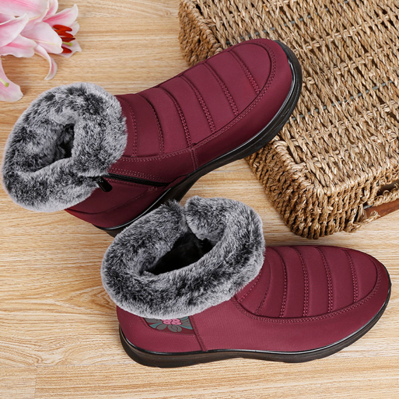 Old Beijing cloth shoes women's cotton shoes winter plus velvet warm soft bottom non-slip light thickening old mother high cotton boots