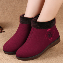 Old Beijing cloth shoes womens cotton shoes winter shoes old shoes plus velvet thickened warm elderly mother cotton boots womens shoes