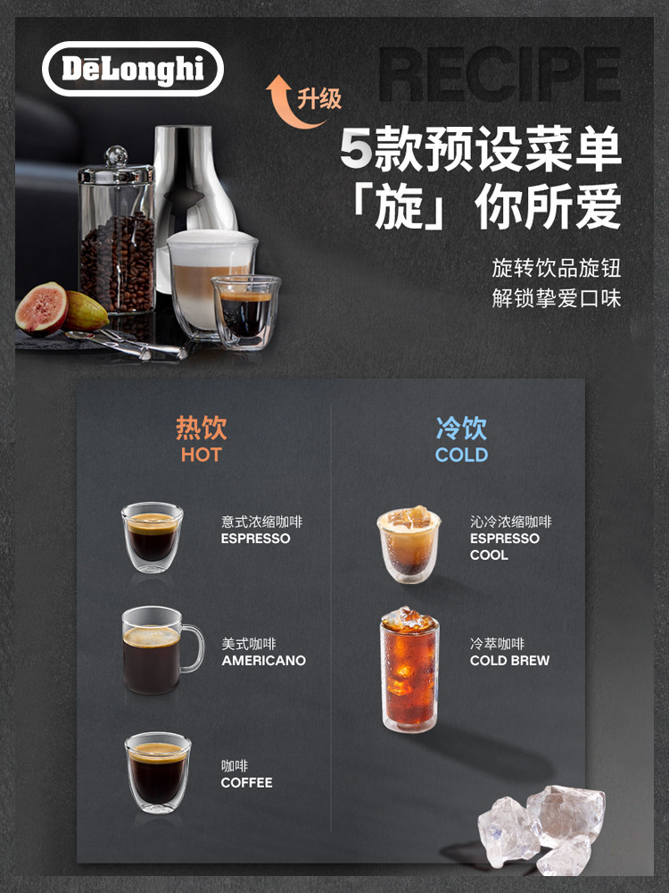 Delonghi De'Longhi Ec9555.M Grinding Integrated Semi-Automatic Coffee Machine Italian Style Home Commercial Office Gift