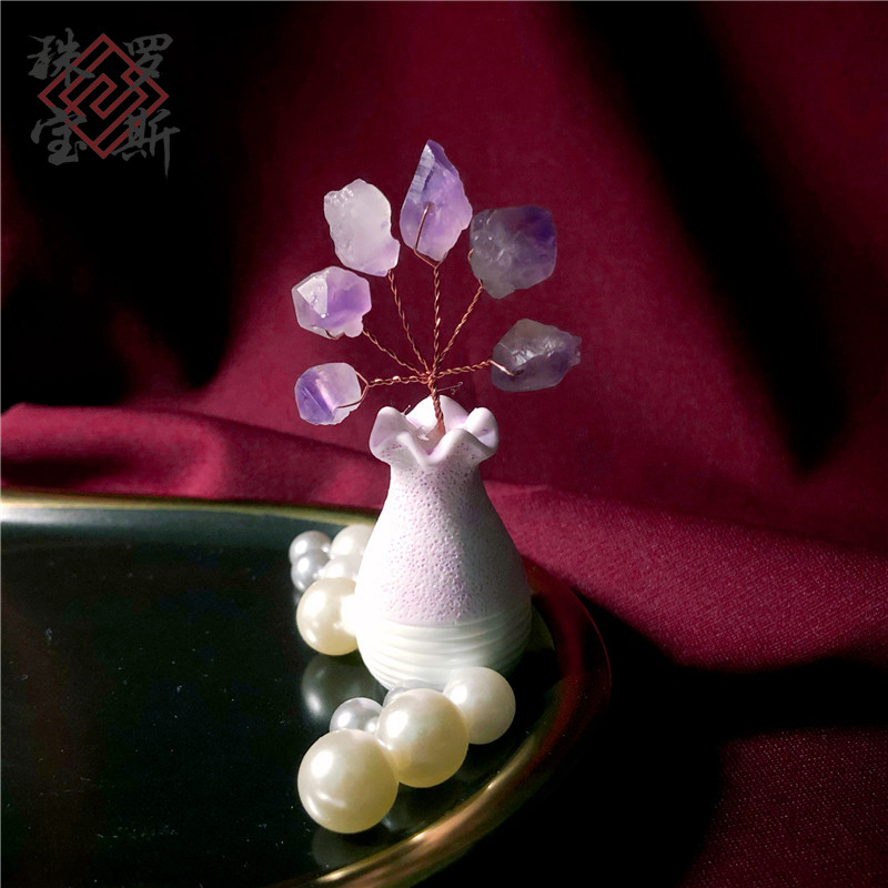 "Live Broadcast" Two Amethyst Original Stone Vase Five Colors