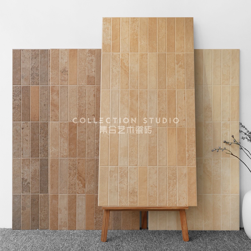 Medieval Style French Imitation Lime Stone Strip 600*1200 All-Ceramic Kitchen Bathroom Cafe Background Wall Tiles