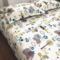 Thick and not hard cotton rough cloth sheets three-piece set of single cotton linen canvas summer cool cloth fabric can be customized