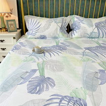 Fresh leaf bamboo fiber linen Summer breathable cool sensation thickened Three sets of ex-gratia double quilt with single bamboo soft mat