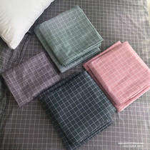 Exquisite plaid upgraded version of encrypted cotton twill cotton four-piece set 1 5 1 8m double bed bedding