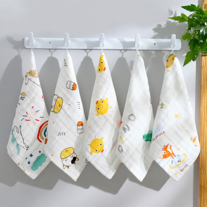 All-Cotton Gauze Small Towel, High-Density Pure Cotton Small Square Towel for Infants and Toddlers, Newborn Baby Saliva Towel, Face Wash, Bath, Burp Cloth