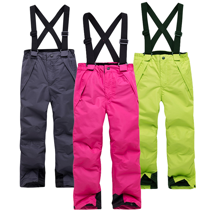 Outdoor children's ski pants boys and girls middle and small children windproof waterproof plus cotton thick winter children's storm pants