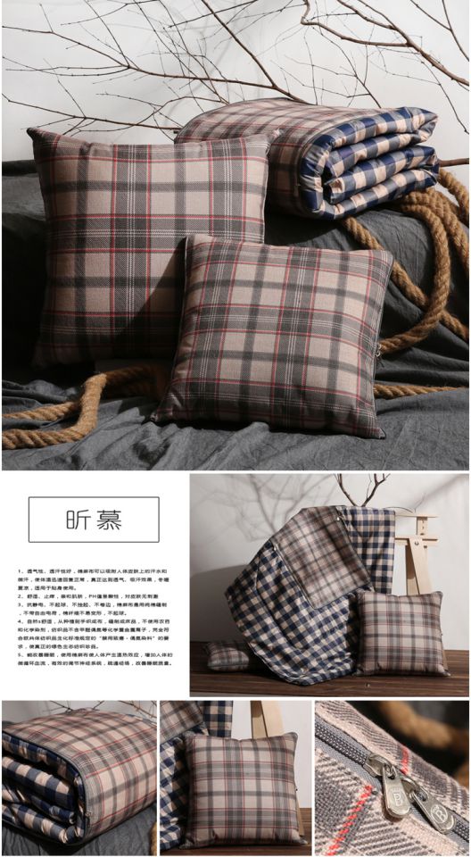 Gối bông và vải lanh kép là máy điều hòa không khí cotton đang nghỉ trưa hè mát mẻ là kinh doanh cao cấp, đệm đơn giản là gối là tất cả - Trở lại đệm / Bolsters Chăn văn phòng Canifa
