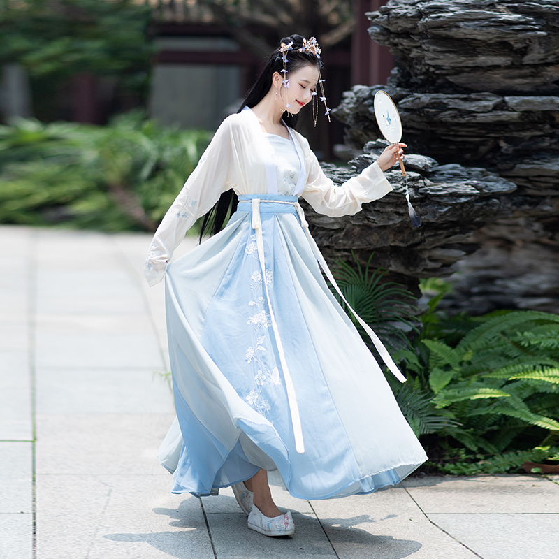 Original chính hãng hoa anh đào Han quần áo cổ tích giống như nữ mùa hè eo gió cổ váy Trung Quốc cổ tích siêu cổ tích chiếc váy cổ