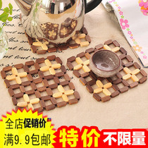 Nice and environmentally friendly bamboo dining cushion Cushion Dish Cushion Cup Cushion Pan Cushion Kitchen Heat Insulation Mat table cushion Anti-scalding plate cushion