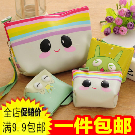Korea Cute Large Capacity Zero Wallet Makeup Bag Women Waterproof Hand Holding Cosmetics Contained Bag Wash Toiletries Bagging Bagging