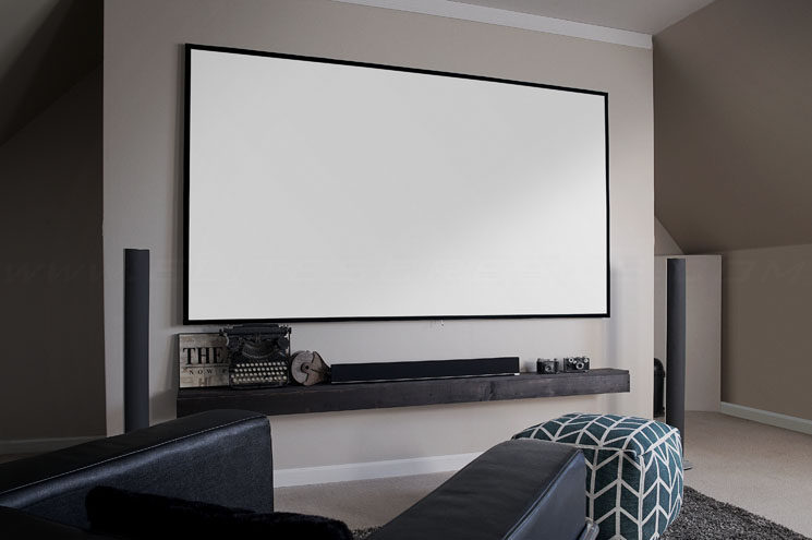 72-inch to 300-inch 16: 9 HD 8K braided white soft permeable sound anti-light narrow frame Frame Grey Projector Curtain