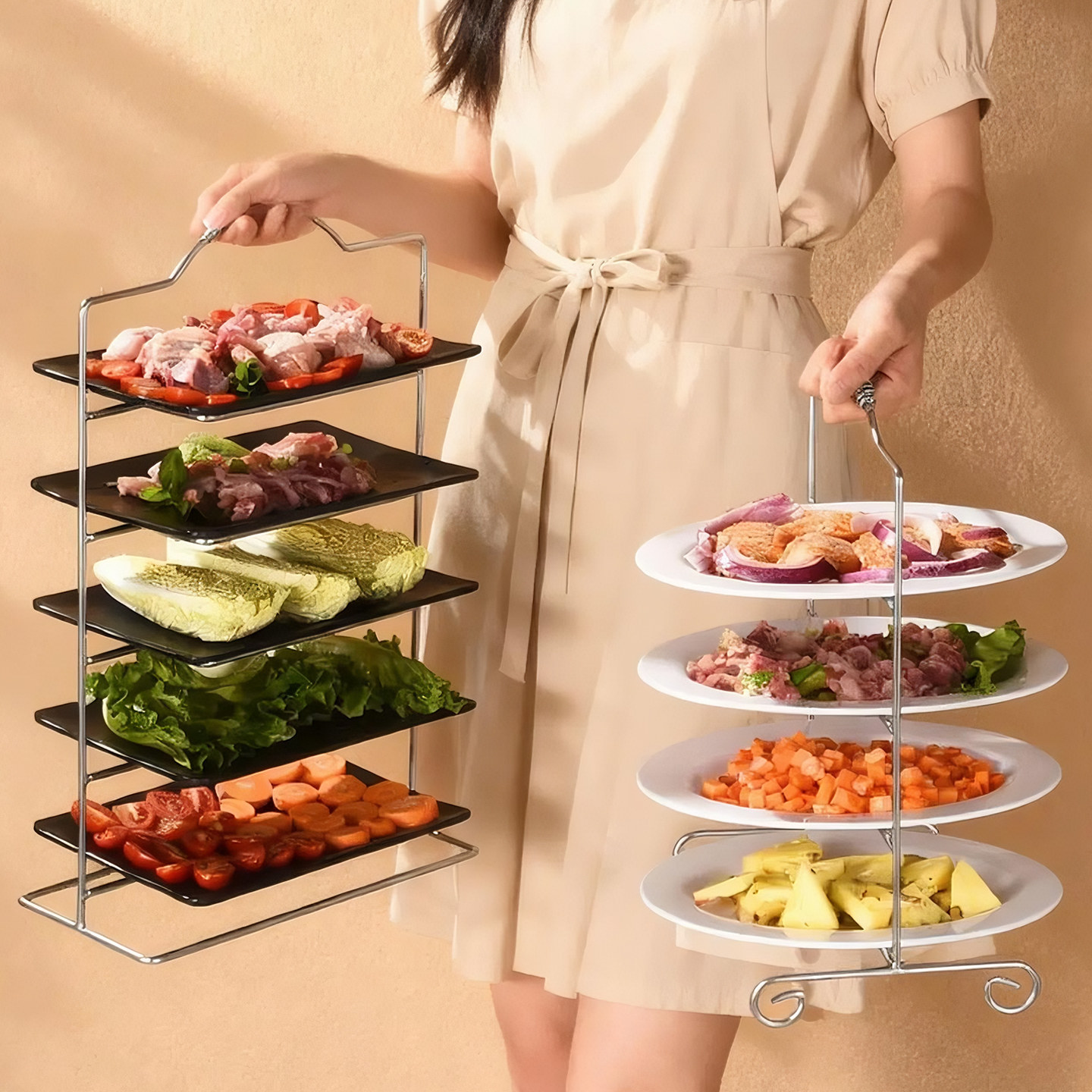 Коммерческая подставка для запекания курицы с хрустящей корочкой, инновационный местный ресторан для приготовления курицы в горшочках, многослойная подставка для подносов из нержавеющей стали, специальное оборудование для подачи блюд