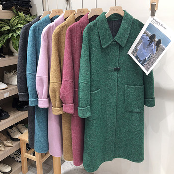 Stylish double-sided wool coat long and loose