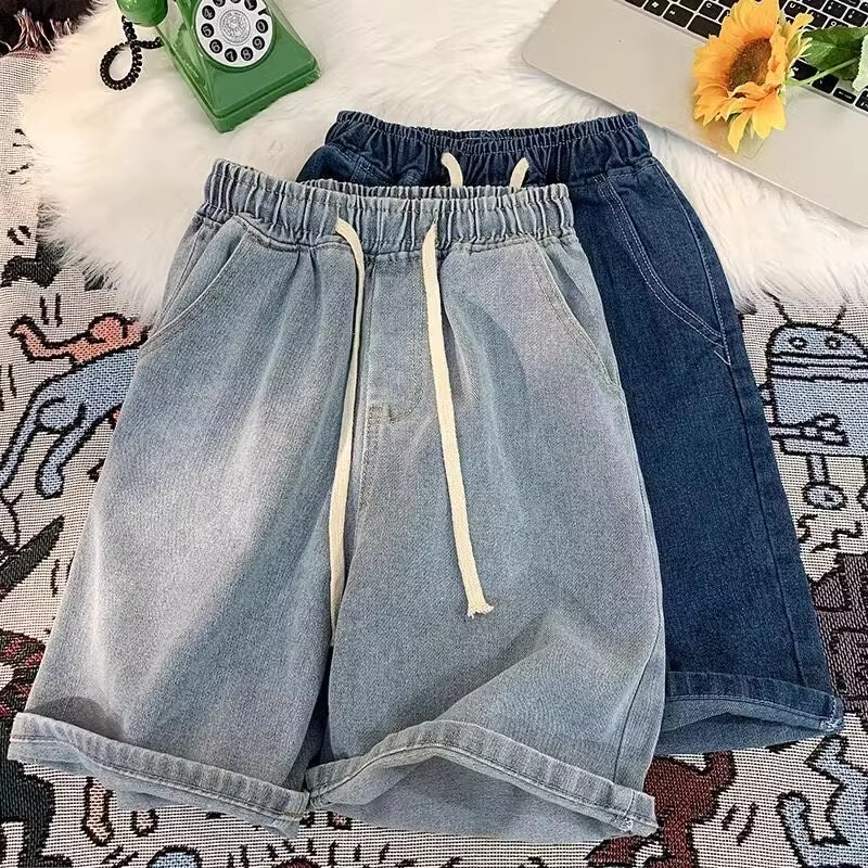 Sports Denim Shorts for Women, 2025 New Summer Style, Mid-Length Pants, Plus Size, Loose Fit, Five-Sixths Length Pants Sports Denim Shorts for Women, 2025 New Summer Style, Mid-Length Pants, Plus Size, Loose Fit, Five-Sixths Length Pants